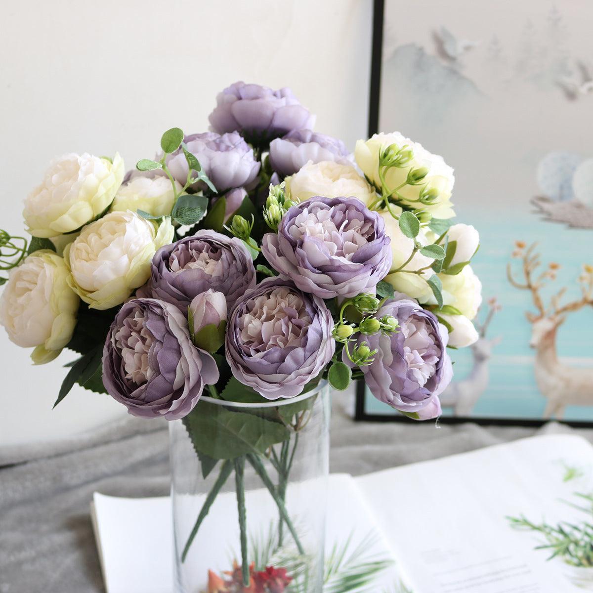 Elegante Pfingstrose Träume - Premium Künstlicher Blumenstrauß