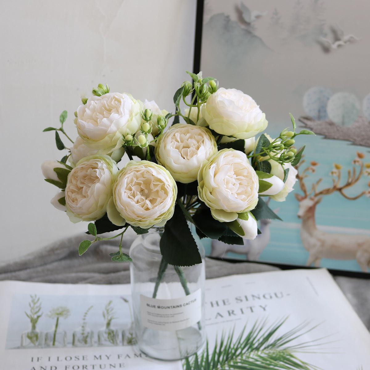 Elegante Pfingstrose Träume - Premium Künstlicher Blumenstrauß
