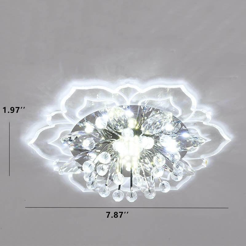 Karnz GlowPetal | LED Kristall Deckenleuchte | Blütenform, RGB Farbwechsel & energieeffizient