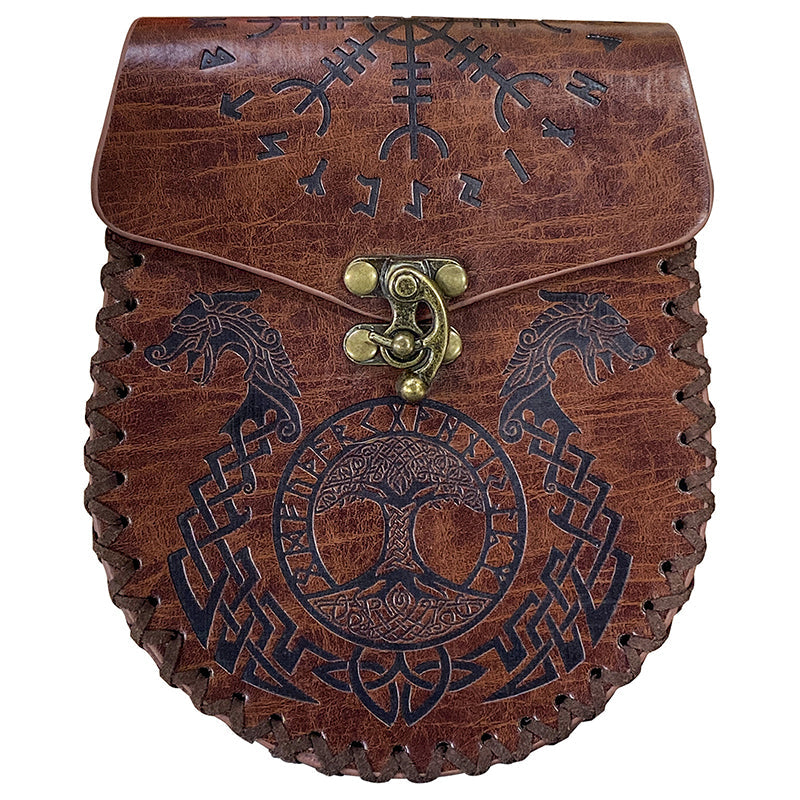 mittelalterliche nordische Gürteltasche aus geprägtem Leder