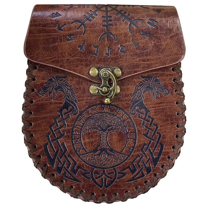 mittelalterliche nordische Gürteltasche aus geprägtem Leder