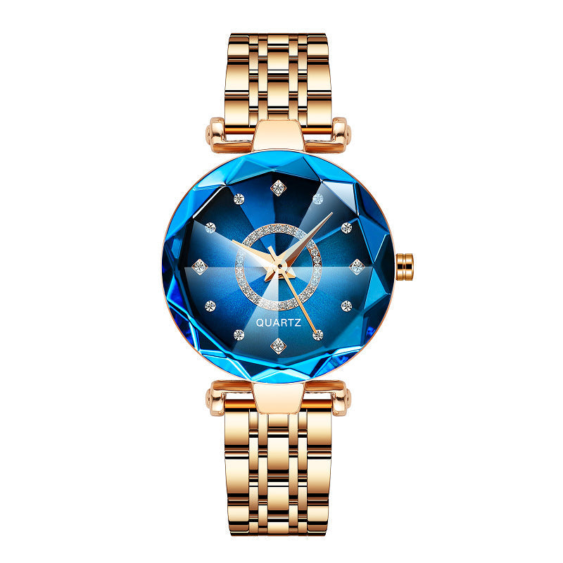 Damenuhr mit Sternen-Diamant-Zifferblatt, wasserdicht