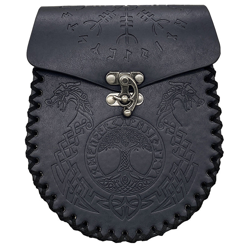 mittelalterliche nordische Gürteltasche aus geprägtem Leder