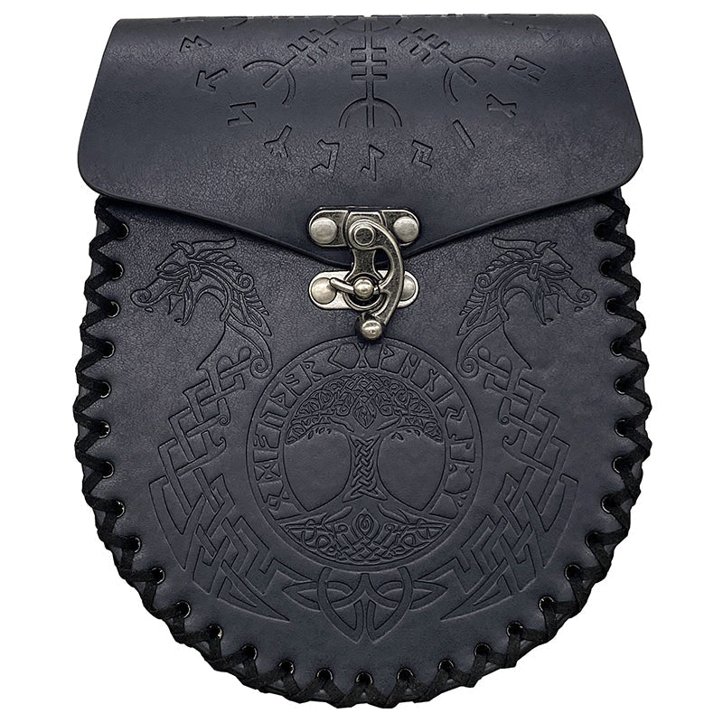 mittelalterliche nordische Gürteltasche aus geprägtem Leder