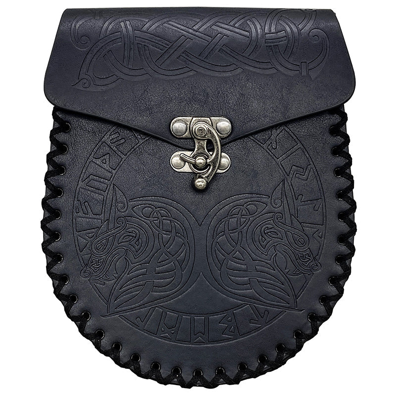 mittelalterliche nordische Gürteltasche aus geprägtem Leder