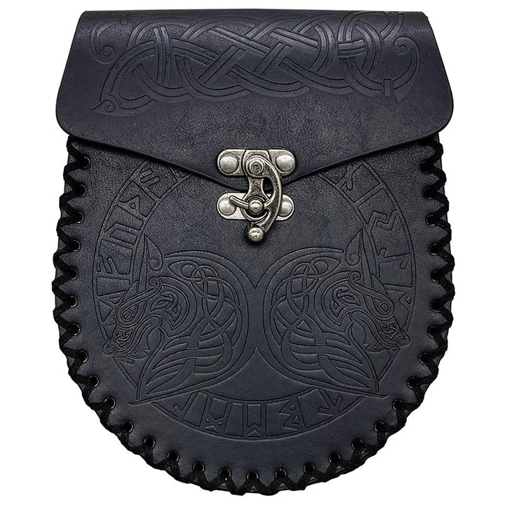 mittelalterliche nordische Gürteltasche aus geprägtem Leder