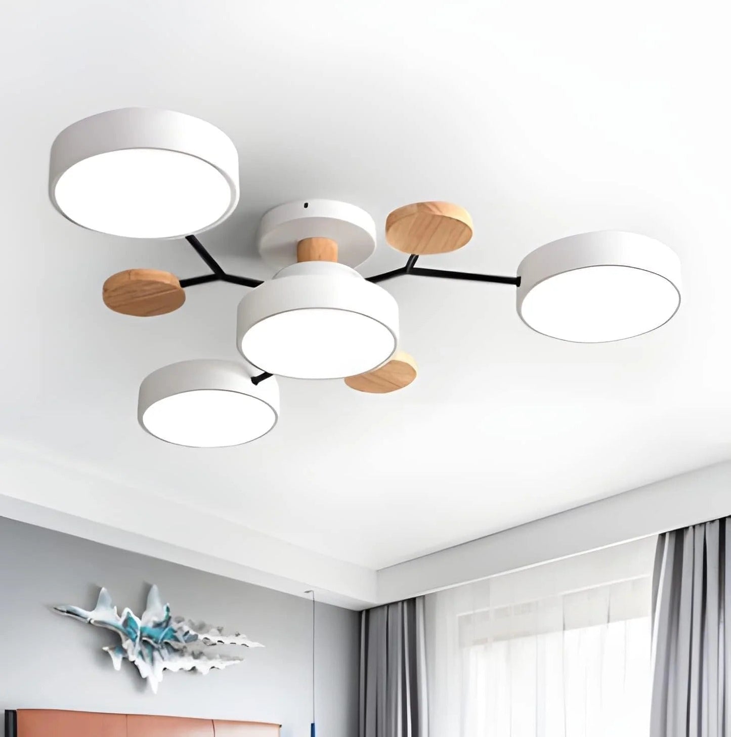Moderne LED-Deckenleuchte, flache Montage