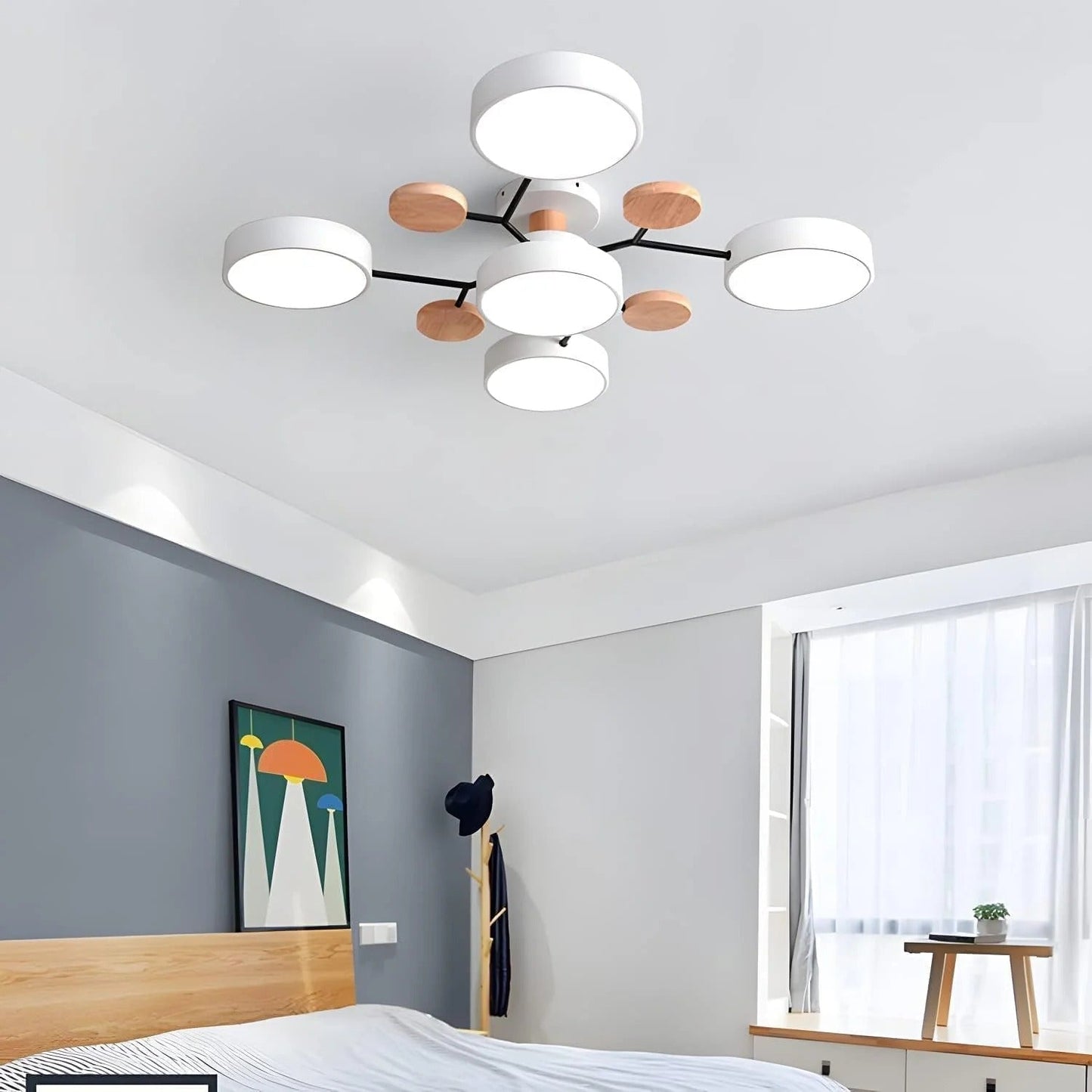 Moderne LED-Deckenleuchte, flache Montage