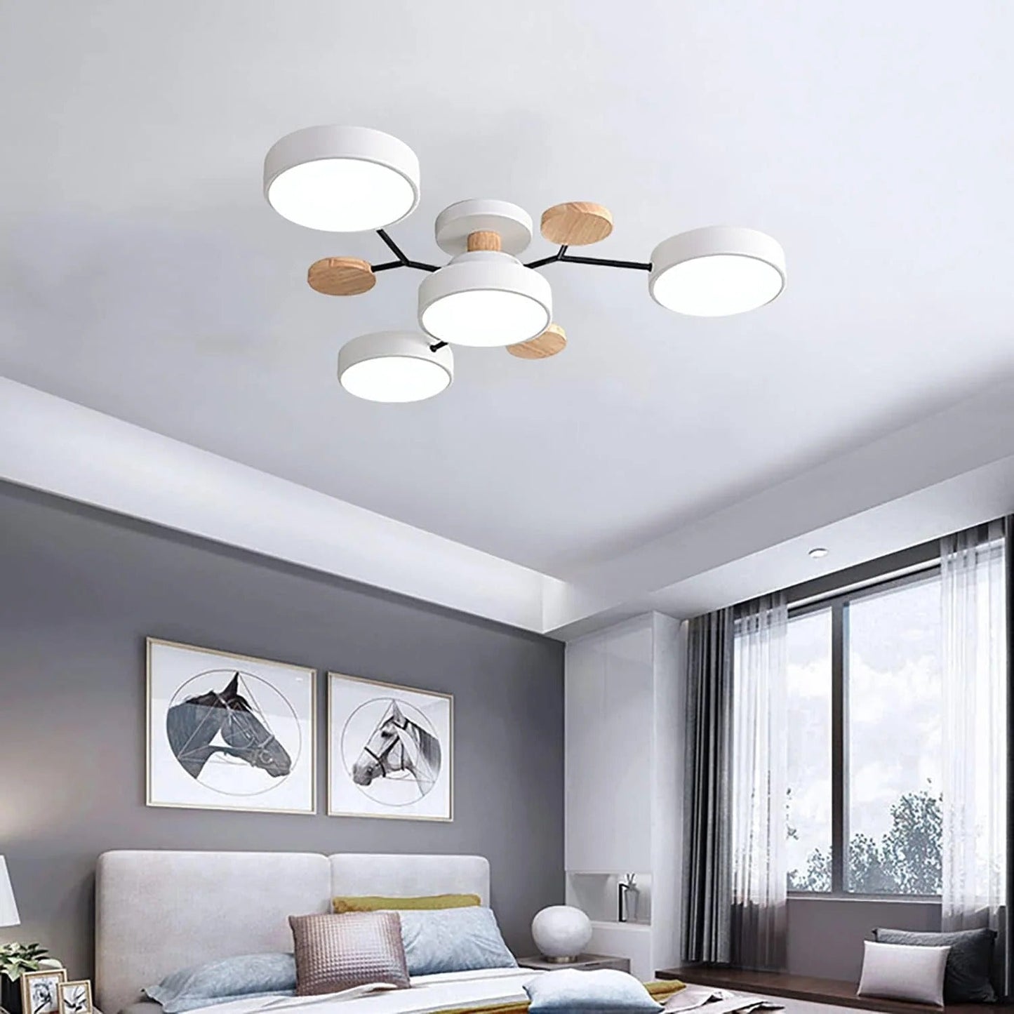 Moderne LED-Deckenleuchte, flache Montage