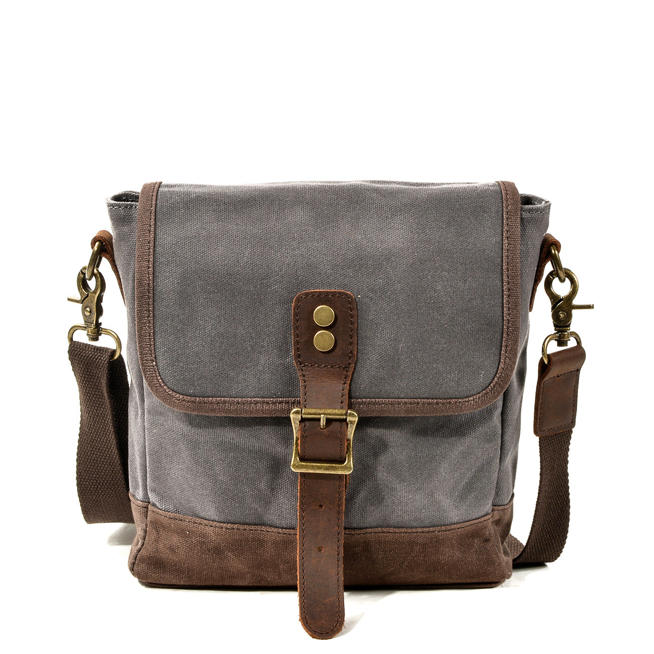 HorizonPath – Kompakte Vintage-Schultertasche – Hochwertige gewachste Baumwolle und Vollnarbenleder