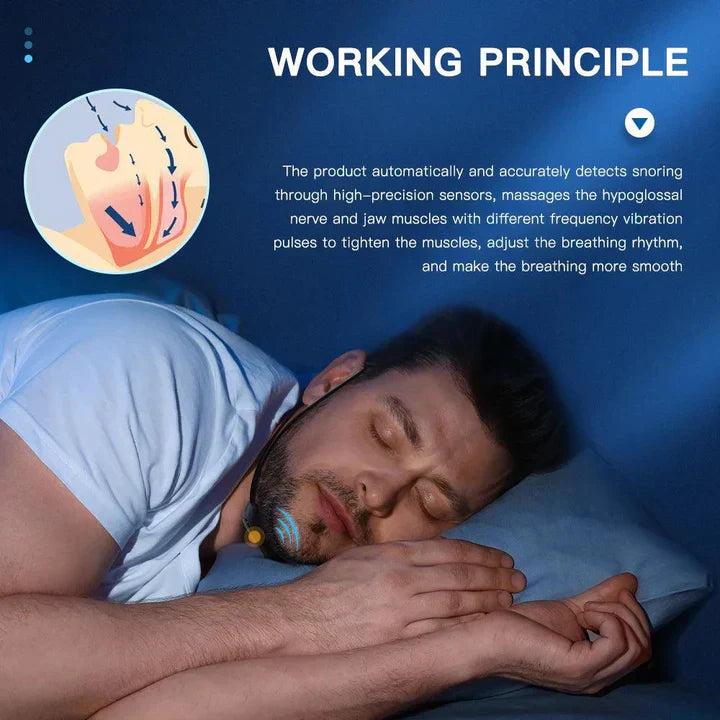 Sandsberg | Smart Anti-Schnarchgerät EMS Puls Stop Schnarchen Tragbar Bequem Schlafen Gut Stop Schnarchen Gesundheitsversorgung Schlafapnoe Hilfe USB