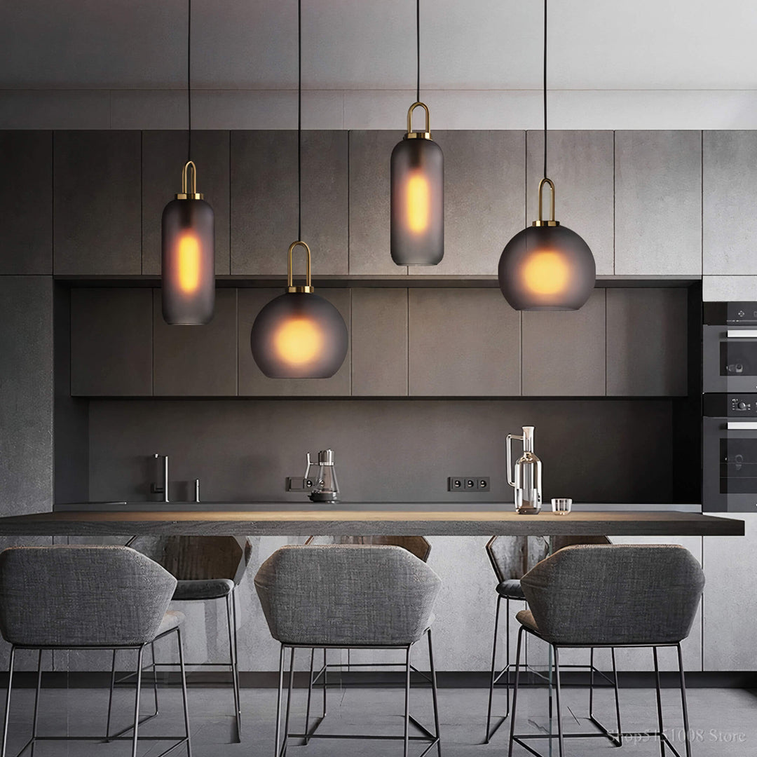 Rauchglas Pendelleuchte – Industrie-Deckenlampe für Küche, Esszimmer & Wohnzimmer | Karnz