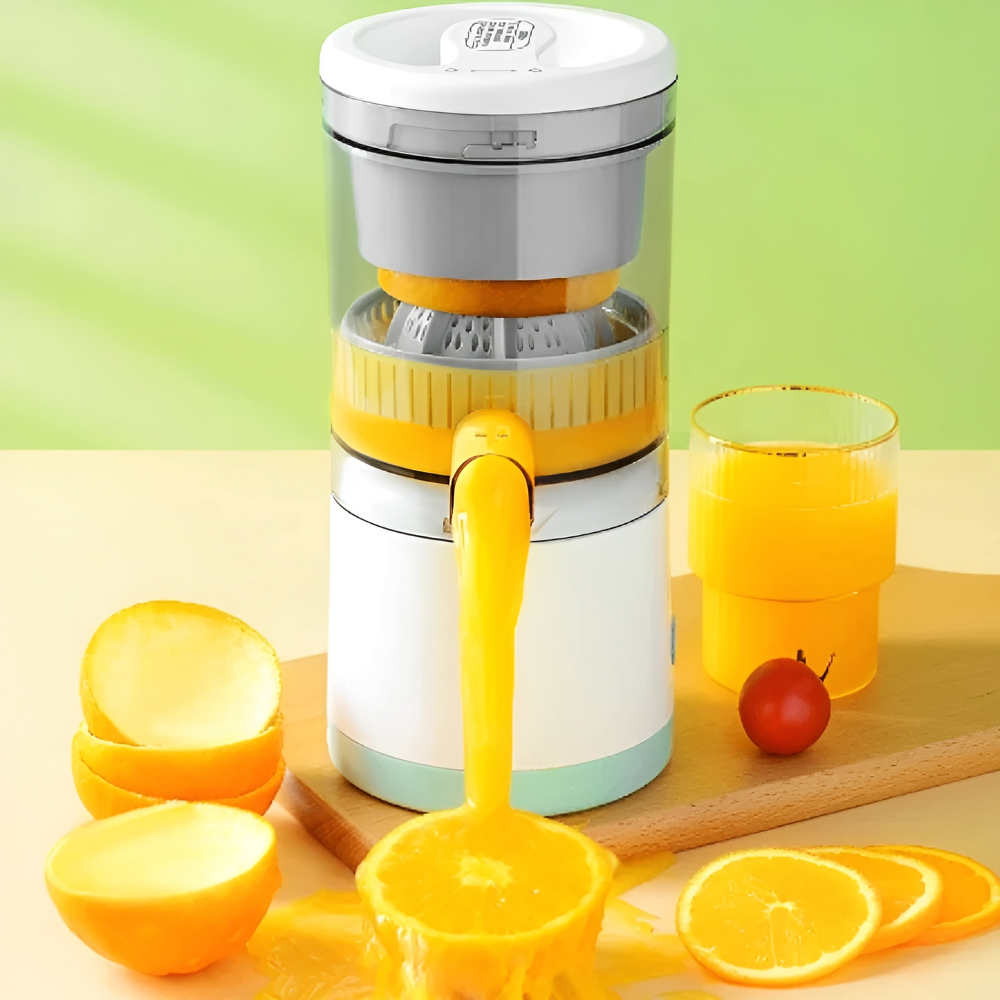 Tragbare elektrische Zitruspresse – Frischer Saft in Sekundenschnelle | Karnz