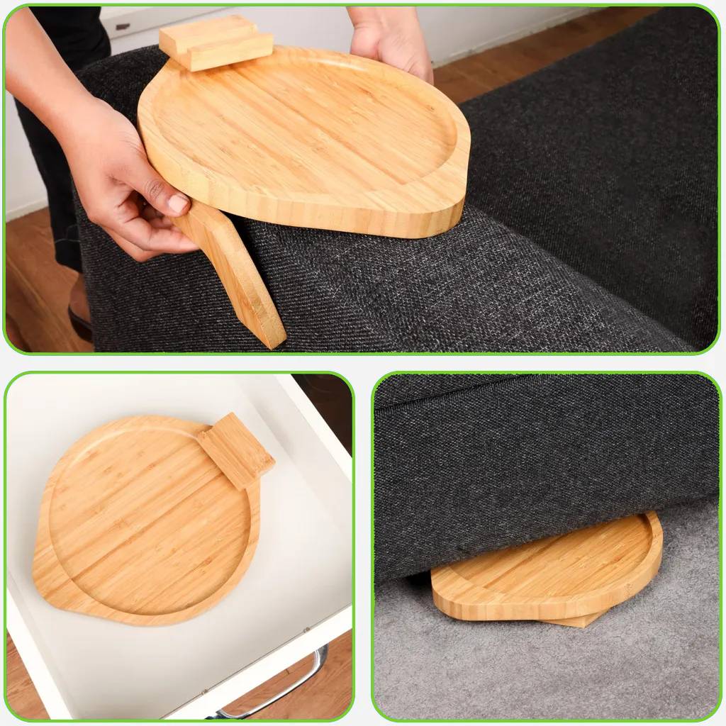 SofaNest Armlehnen Tisch Holz Sofa Beistelltisch Mit Telefonhalter | Karnz