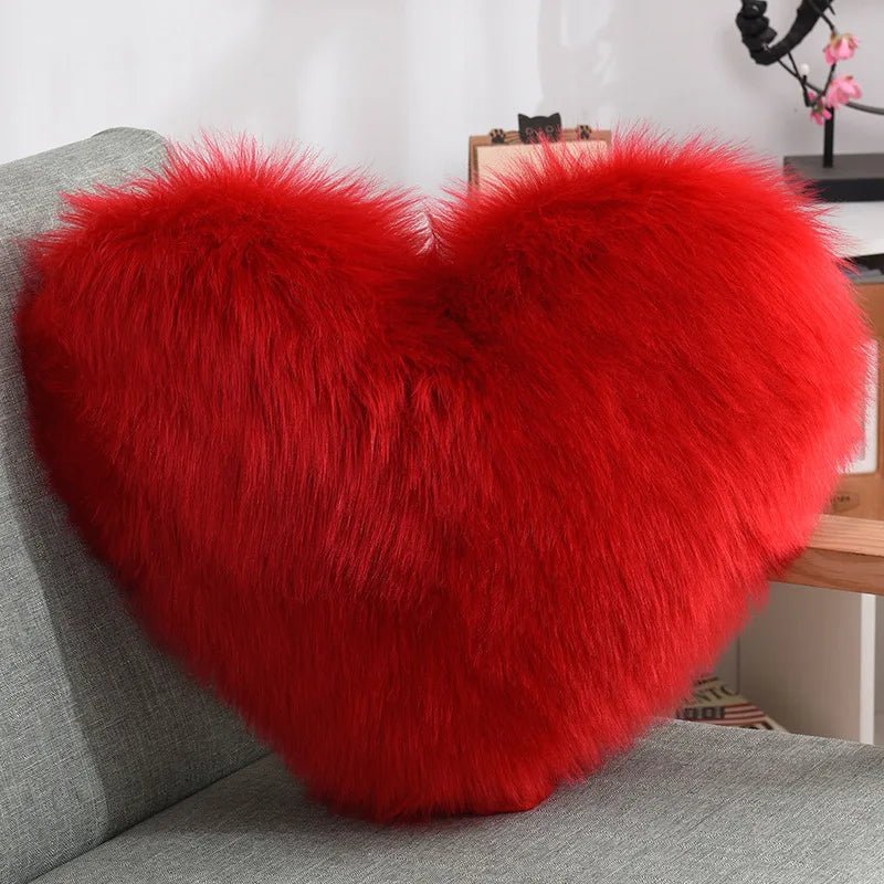 Weiches Herzförmiges Flauschiges Sofakissen aus Soft-Polyester | Karnz