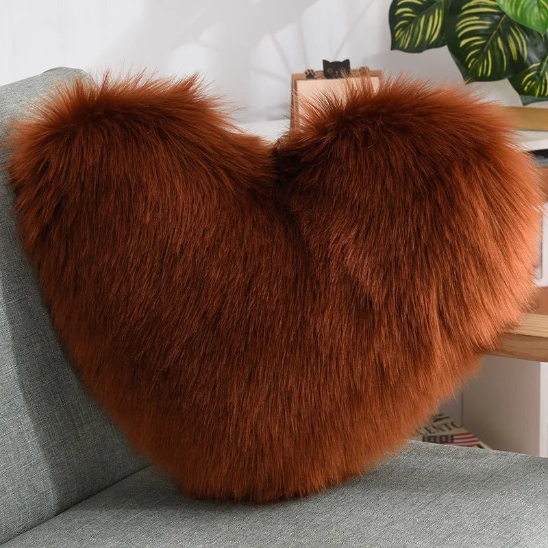 Weiches Herzförmiges Flauschiges Sofakissen aus Soft-Polyester | Karnz