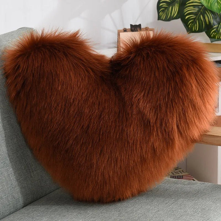 Weiches Herzförmiges Flauschiges Sofakissen aus Soft-Polyester | Karnz