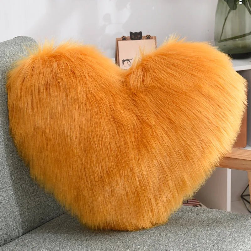 Weiches Herzförmiges Flauschiges Sofakissen aus Soft-Polyester | Karnz