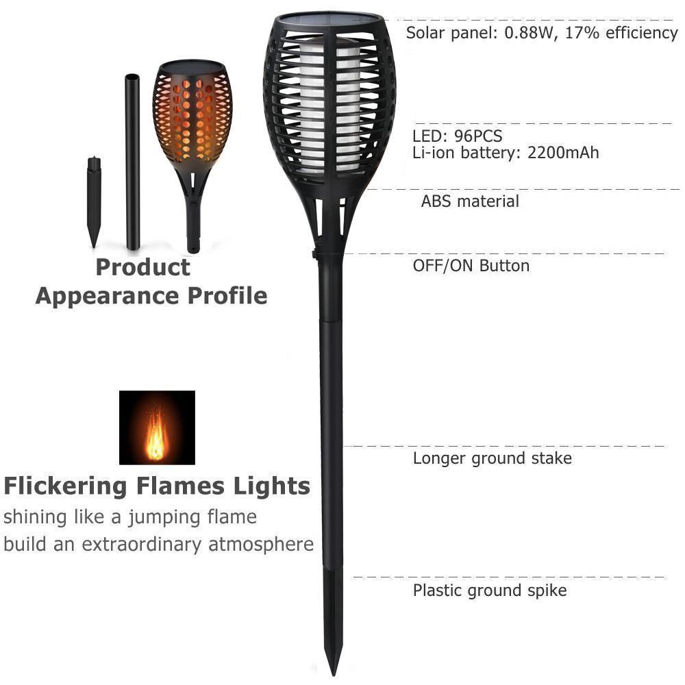 2 PCS Solar LED Taschenlampe Tanzflamme Edition | Karnz
