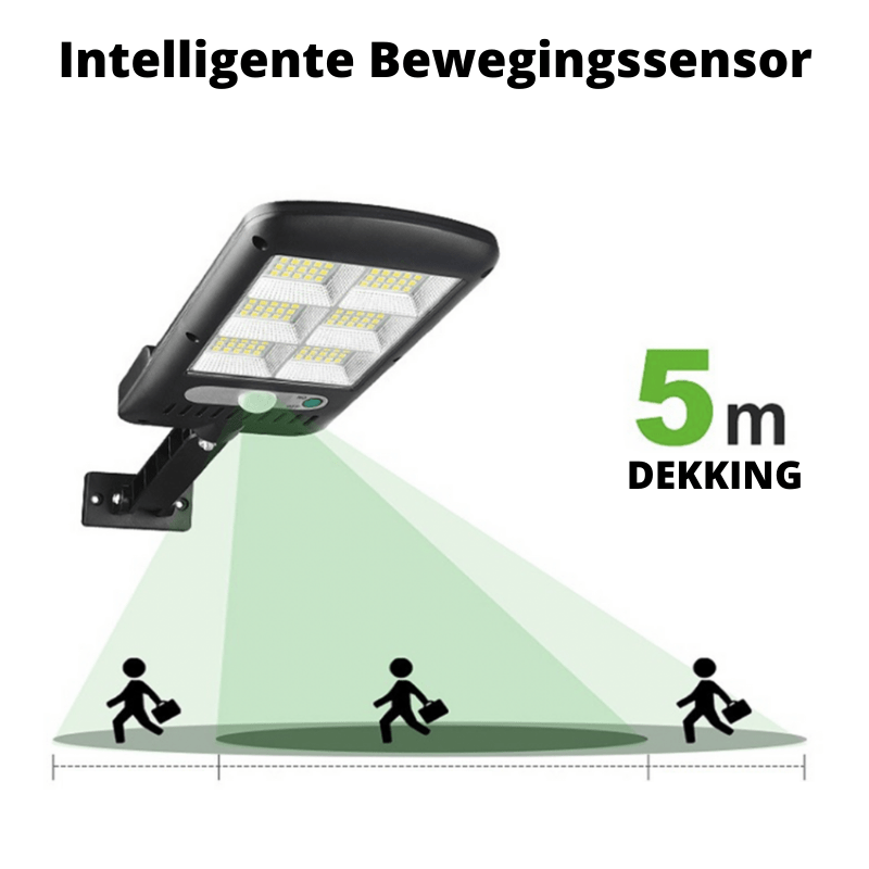 SolarBright Gartenleuchte mit Bewegungsmelder – Kabellose IP65 LED-Außenleuchte mit Fernbedienung und 6000K kaltweißem Licht