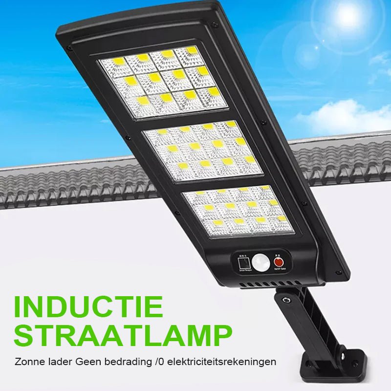 SolarBright Gartenleuchte mit Bewegungsmelder – Kabellose IP65 LED-Außenleuchte mit Fernbedienung und 6000K kaltweißem Licht