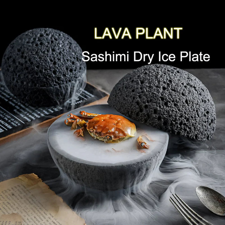 Spezial Lava-Stein Planet Sashimi Meeresfrüchte Trockeneis Servierplatte | Karnz