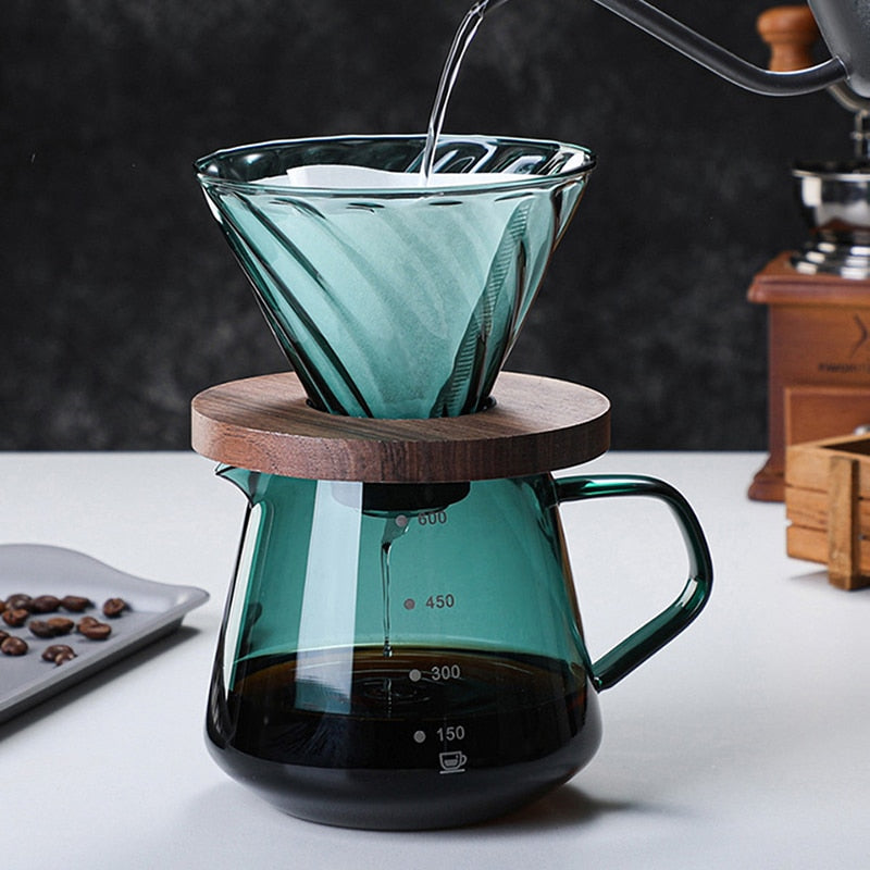 Spezialisiertes Coffeeware Kit Pour Over Kaffee Glas Sharing Pot | Karnz