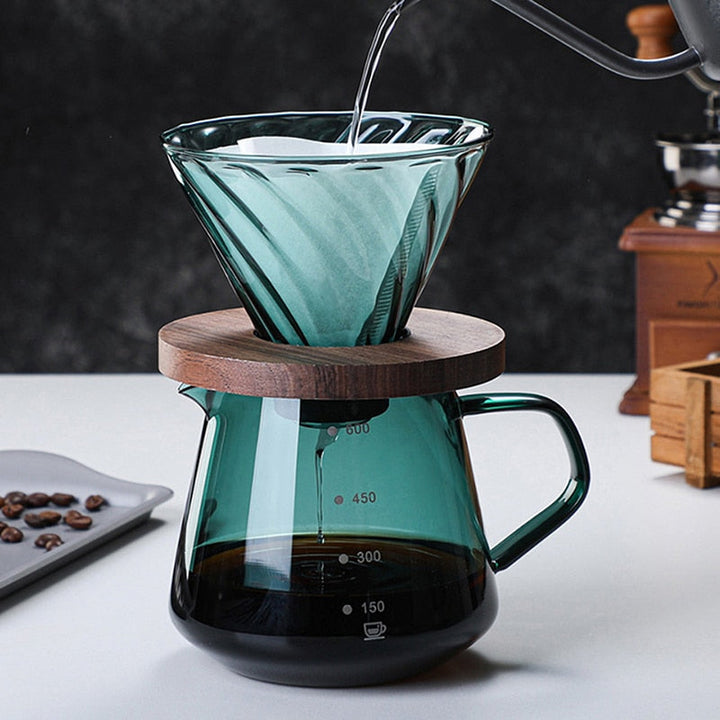 Spezialisiertes Coffeeware Kit Pour Over Kaffee Glas Sharing Pot | Karnz