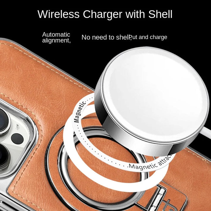 Lederhülle mit unsichtbarem Ständer für das iPhone