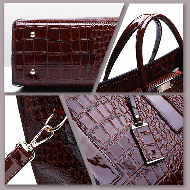 Tasche mit Krokodilprägung.