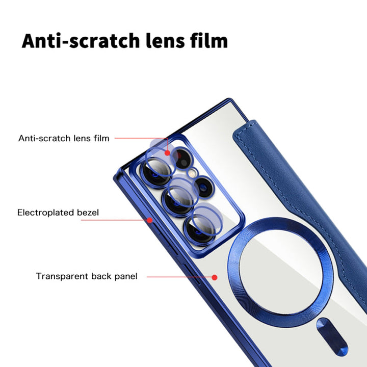 Sandsberg | Magnetische Samsung Flip-Hülle | Lederstruktur mit Ringhalter
