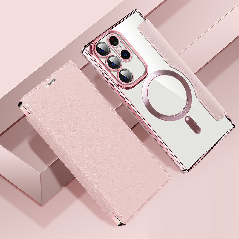 Sandsberg | Magnetische Samsung Flip-Hülle | Lederstruktur mit Ringhalter