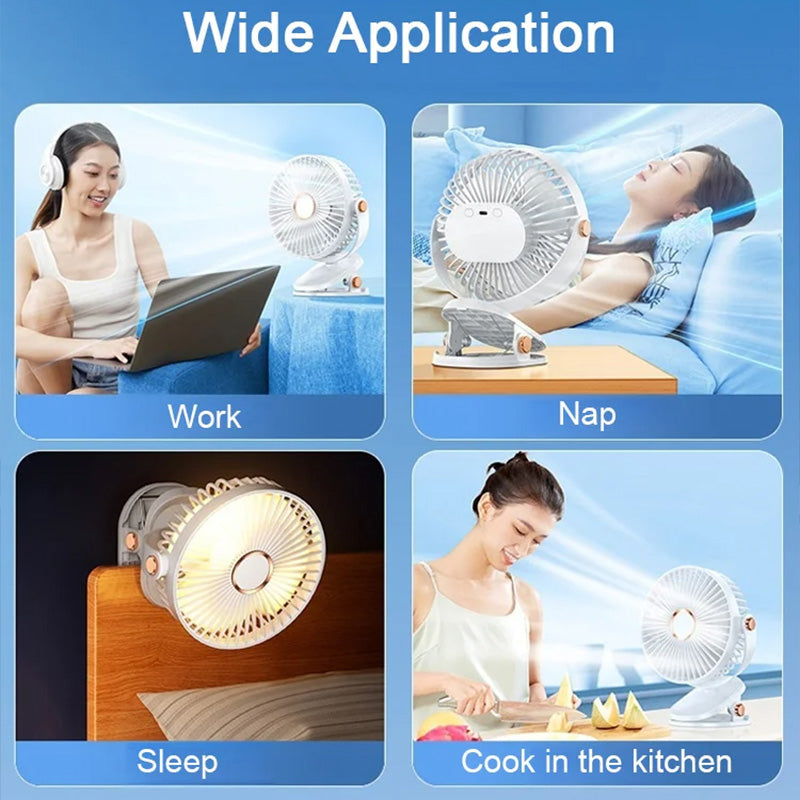 Wiederaufladbarer Clip-On Hängender Tischventilator mit Klimaanlage | Karnz
