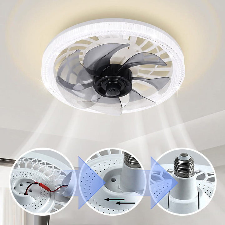 2-in-1 Stumm Einstellbare Ventilatorlampe mit Fernbedienung | Karnz