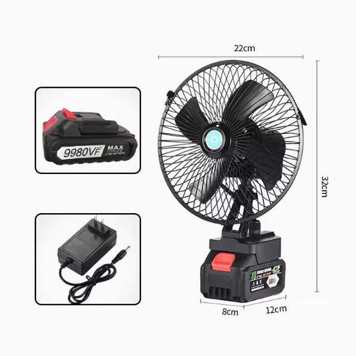 Wiederaufladbarer Tragbarer Außen Drahtloser Camping Ventilator | Karnz