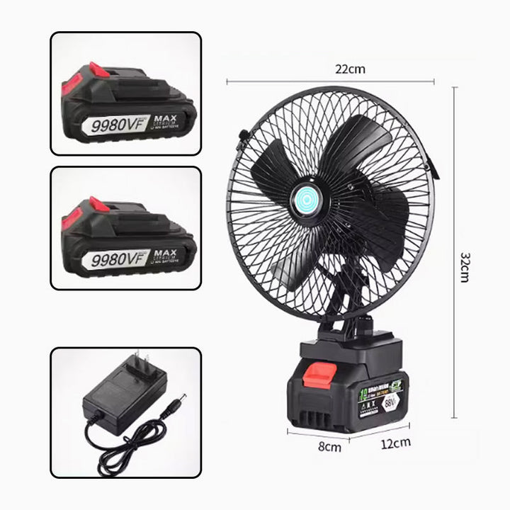 Wiederaufladbarer Tragbarer Außen Drahtloser Camping Ventilator | Karnz