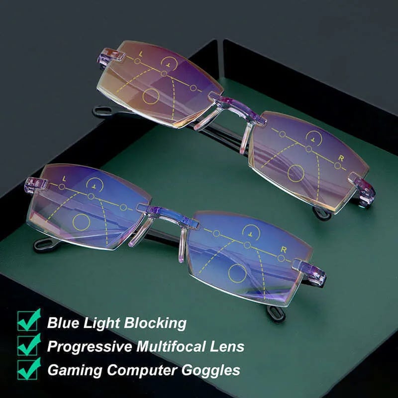 Karnz | High Hardness Anti-Blau Progressive Fern-und Nahbereich Dual-Use Lesebrille