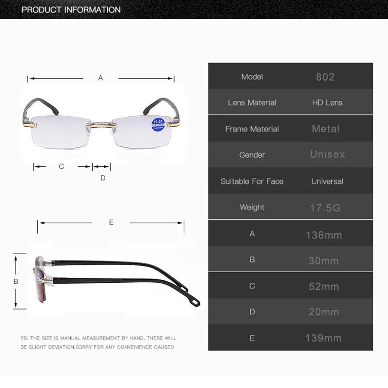 Karnz | High Hardness Anti-Blau Progressive Fern-und Nahbereich Dual-Use Lesebrille