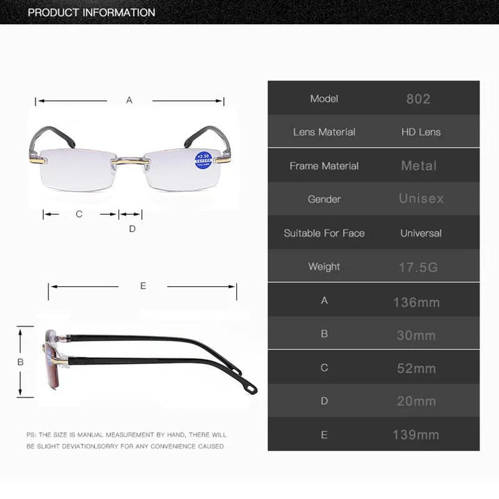 Karnz | High Hardness Anti-Blau Progressive Fern-und Nahbereich Dual-Use Lesebrille