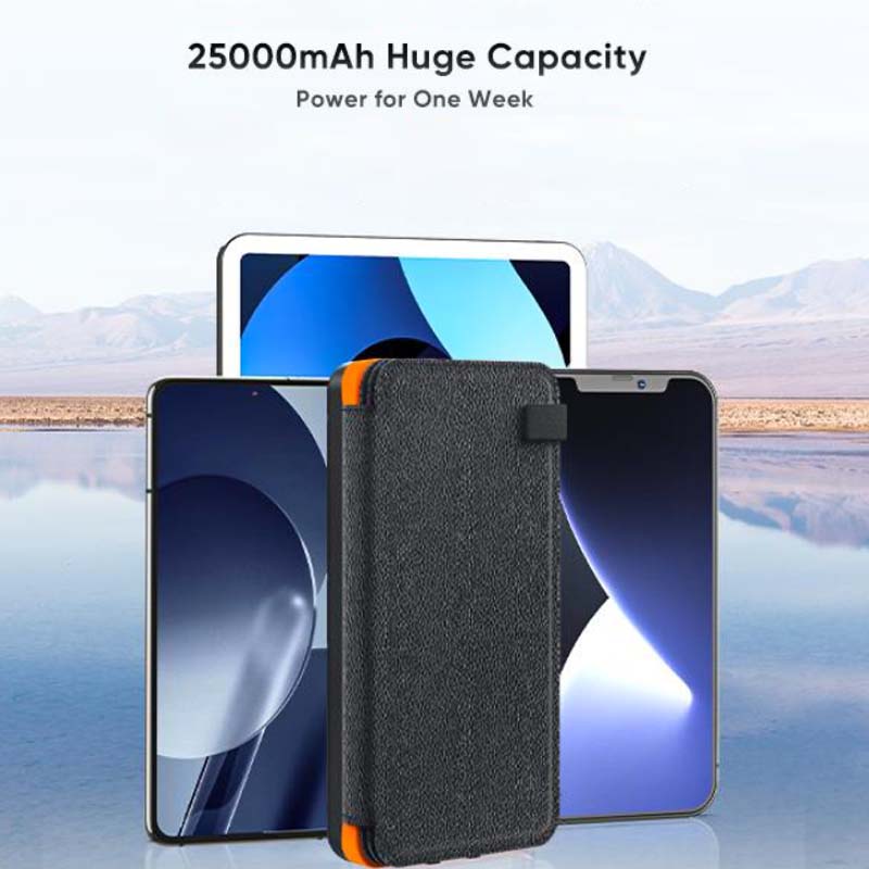 25000mAh Hohe Kapazität Solar Powerbank - Schnellladung