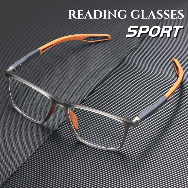 Sportbrille für Herren mit ultraleichten Gläsern gegen Blaulicht und Alterssichtigkeit