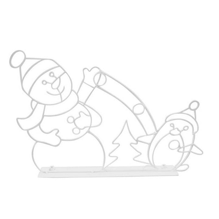 Animierte LED-Schneeballschlacht-Lichterkette | Weihnachtsdeko für draußen: Schneemann & Pinguin