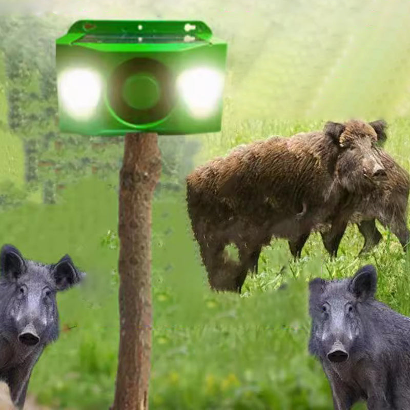 Solarbetriebenes Tierabwehrgerät | Blinkende LED & akustischer Alarm | Wetterfest für den Außenbereich