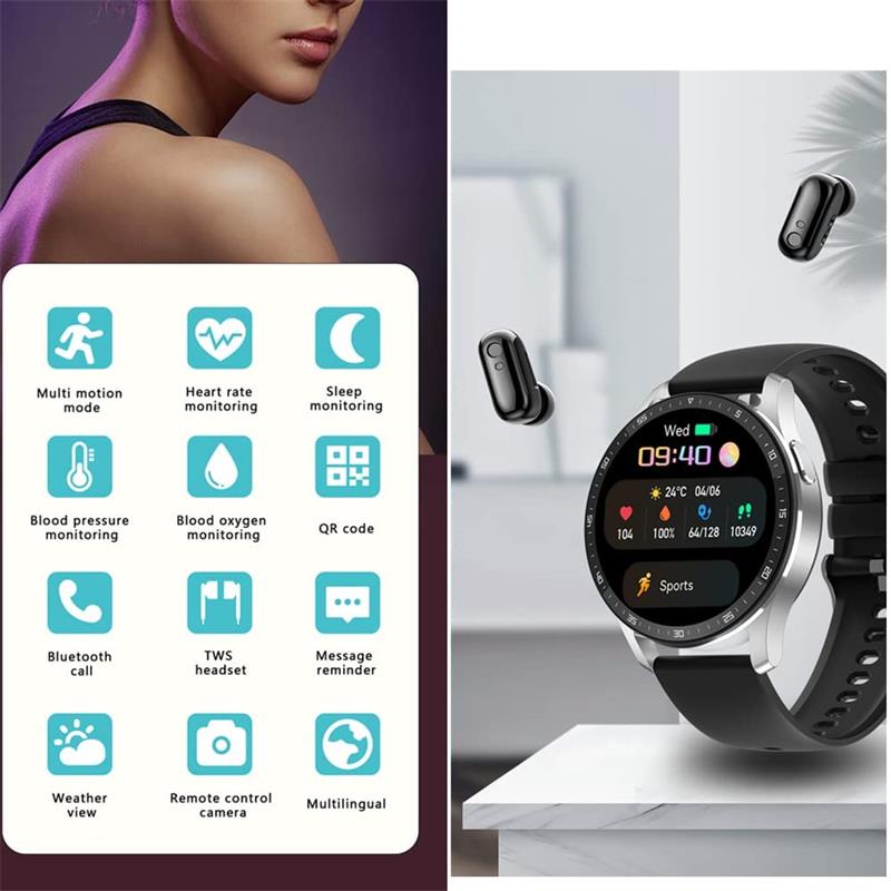 2-in-1 Smartwatch mit integrierten Kopfhörern | Karnz