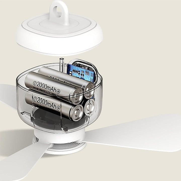 Wiederaufladbarer Deckenventilator mit LED-Lichtern | Karnz