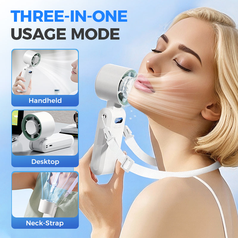 Handheld tragbarer Ventilator mit Eis Kühlgerät | Karnz