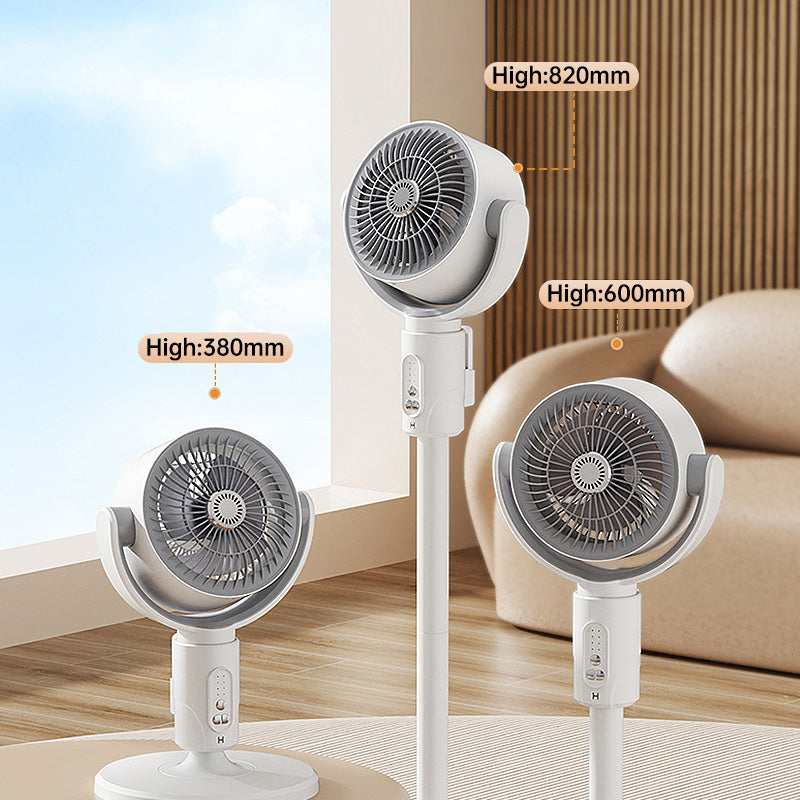 Motor Standventilator, 20 dB sehr leiser Ventilator, 30 m Wurfweite, 2465 m³/h Luftvolumen, Ventilator mit Fernbedienung & Kühlung | Karnz