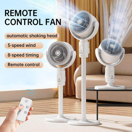 Motor Standventilator, 20 dB sehr leiser Ventilator, 30 m Wurfweite, 2465 m³/h Luftvolumen, Ventilator mit Fernbedienung & Kühlung | Karnz