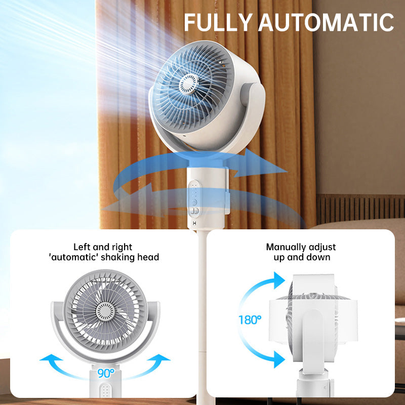 Motor Standventilator, 20 dB sehr leiser Ventilator, 30 m Wurfweite, 2465 m³/h Luftvolumen, Ventilator mit Fernbedienung & Kühlung | Karnz