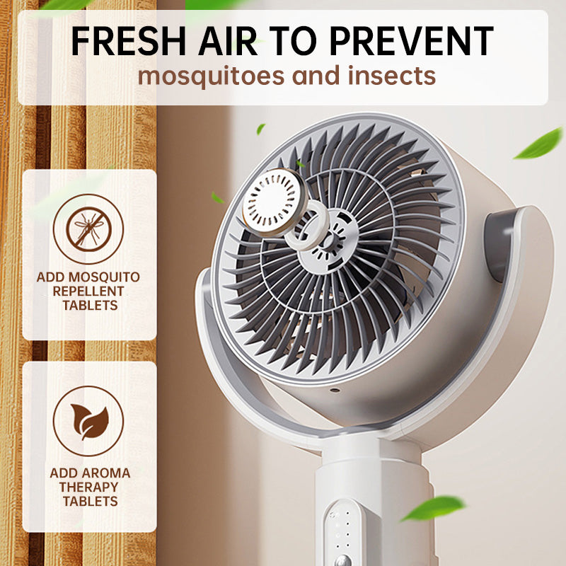 Motor Standventilator, 20 dB sehr leiser Ventilator, 30 m Wurfweite, 2465 m³/h Luftvolumen, Ventilator mit Fernbedienung & Kühlung | Karnz